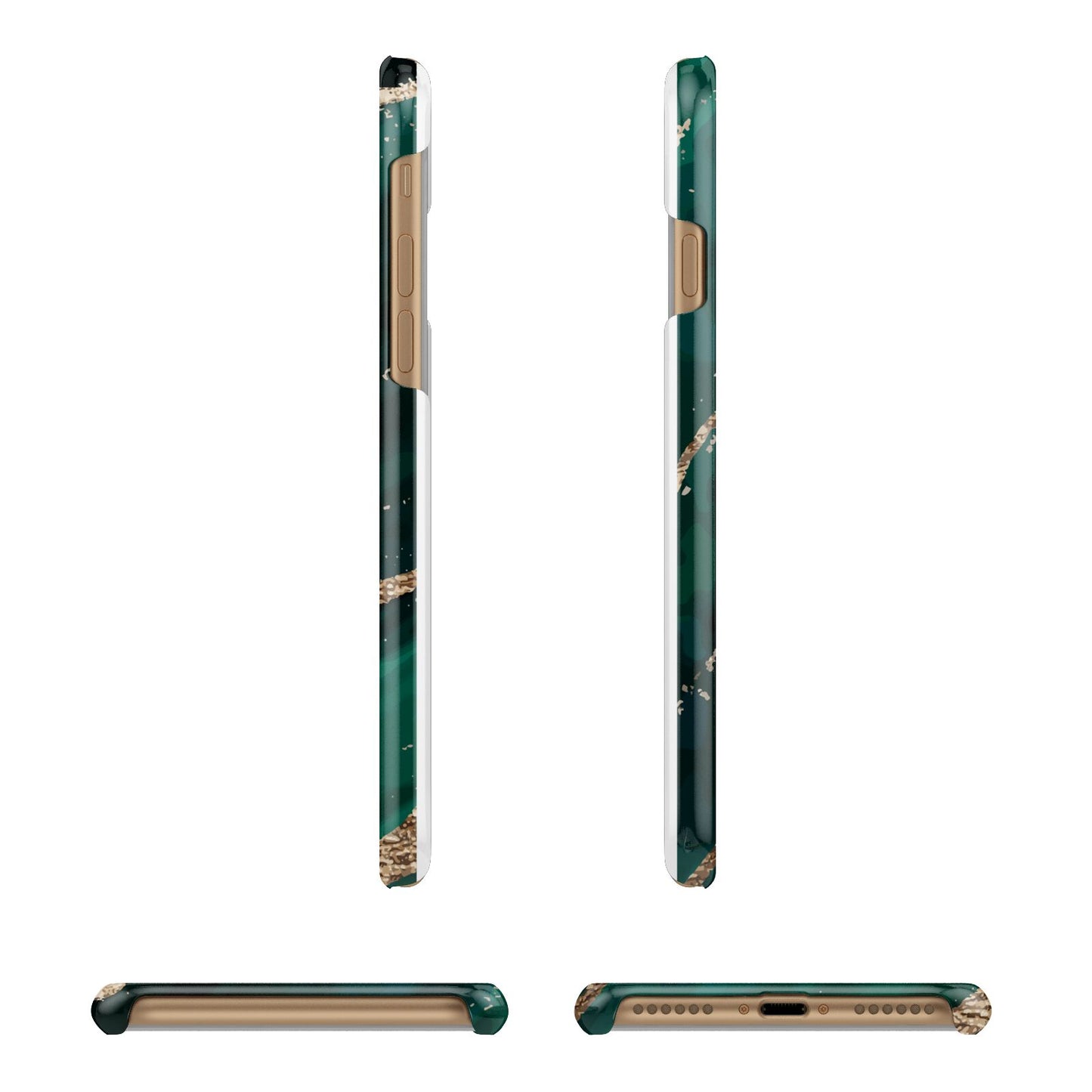 Green Marble Apple iPhone 7 8 3D Wrap Snap Case Angled Images