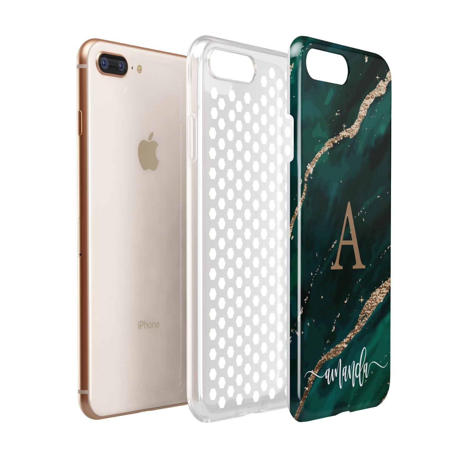 Green Marble Apple iPhone 7 8 Plus 3D Tough Case Expanded View