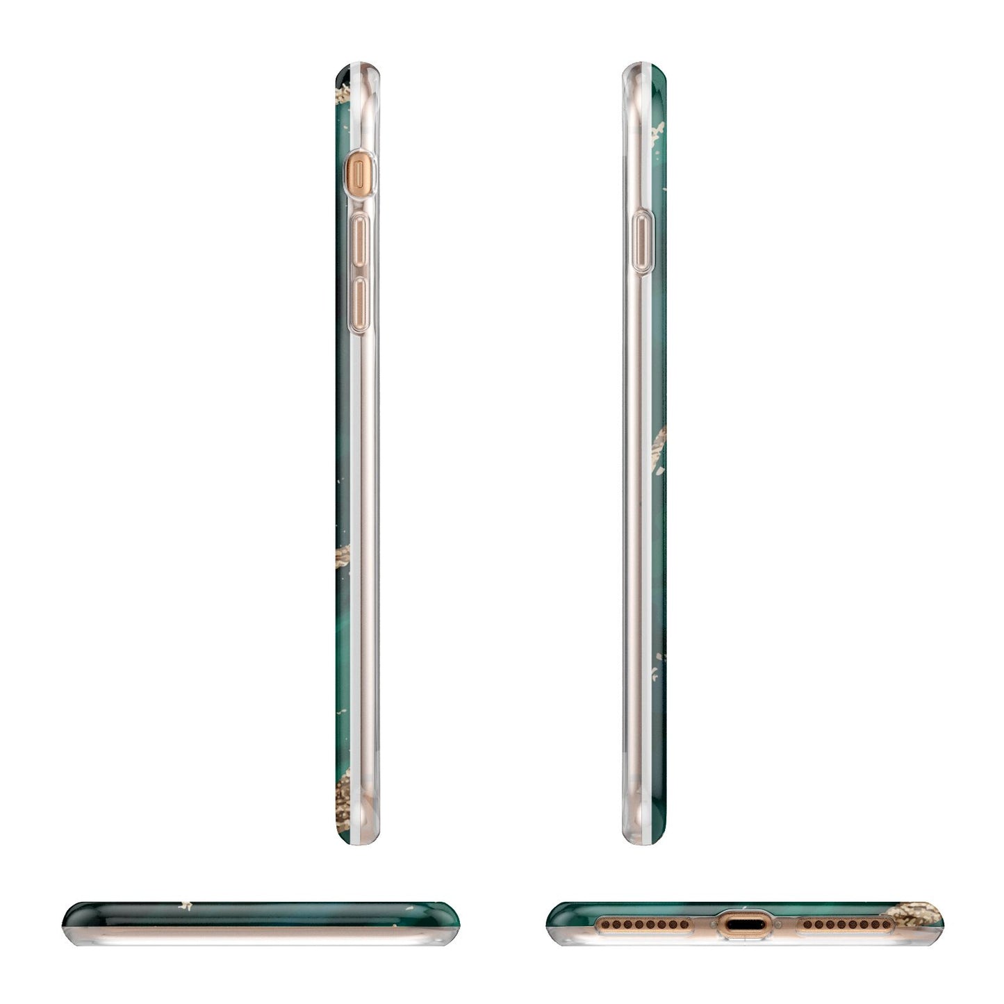 Green Marble Apple iPhone 7 8 Plus 3D Wrap Tough Case Alternative Image Angles