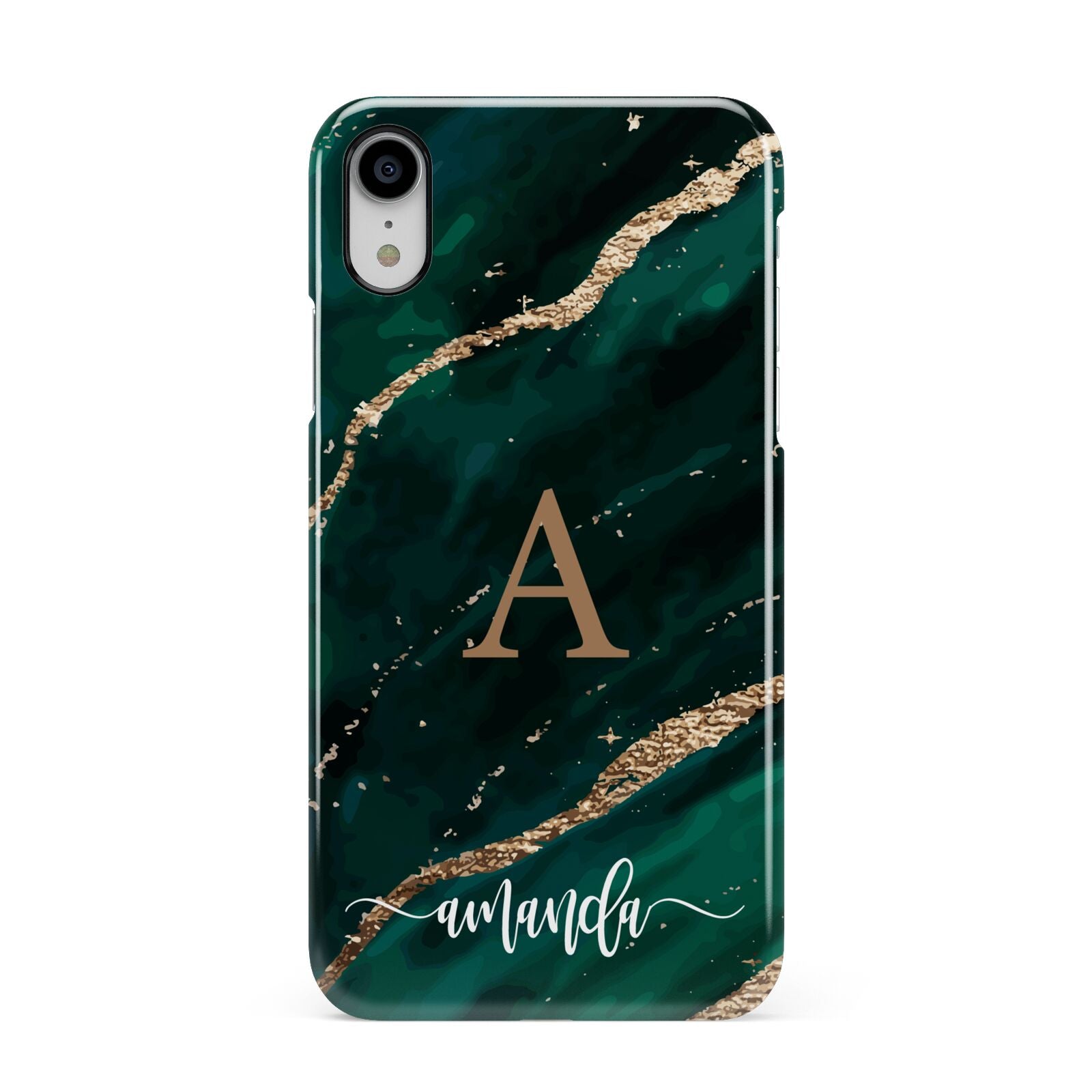 Green Marble Apple iPhone XR White 3D Snap Case