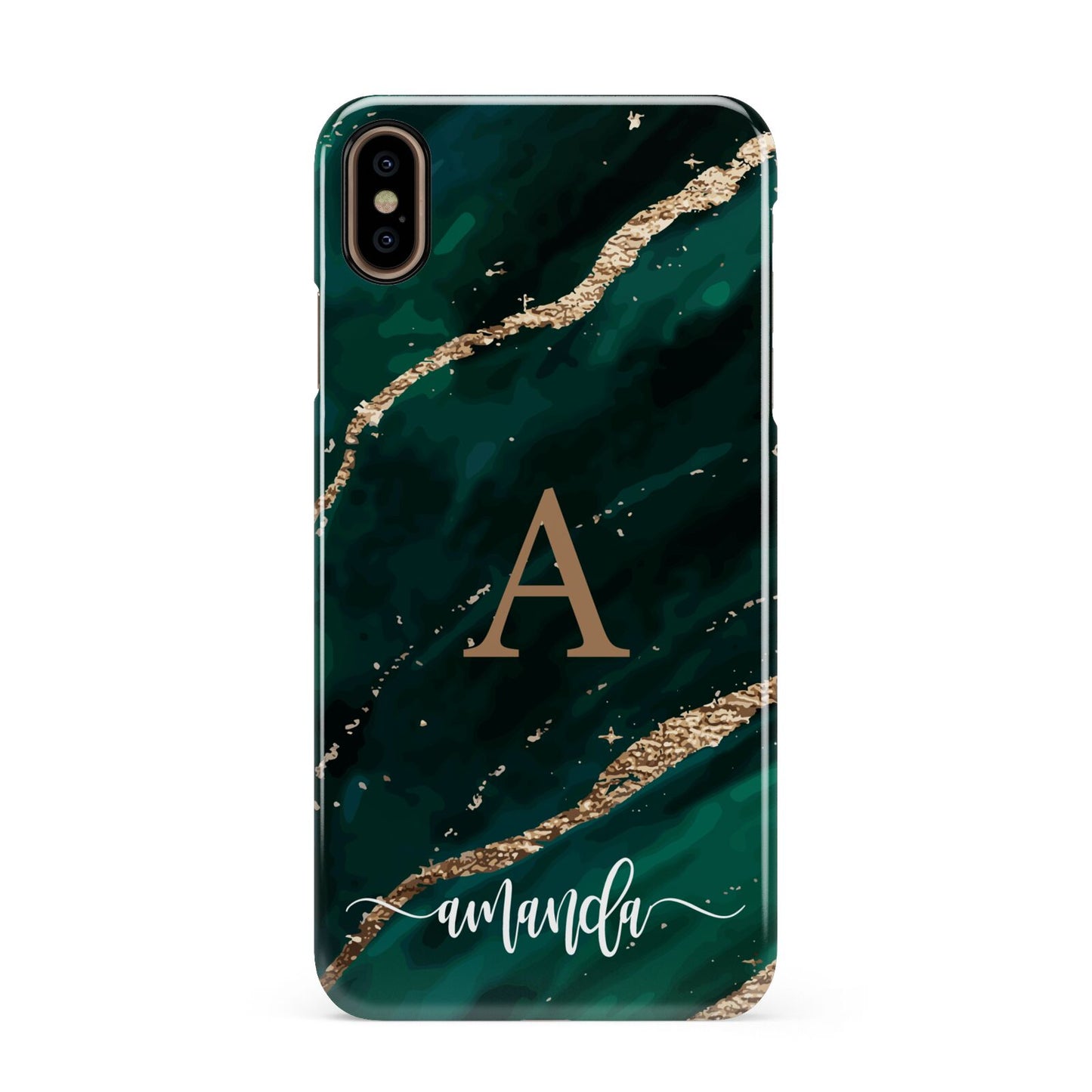 Green Marble Apple iPhone Xs Max 3D Snap Case