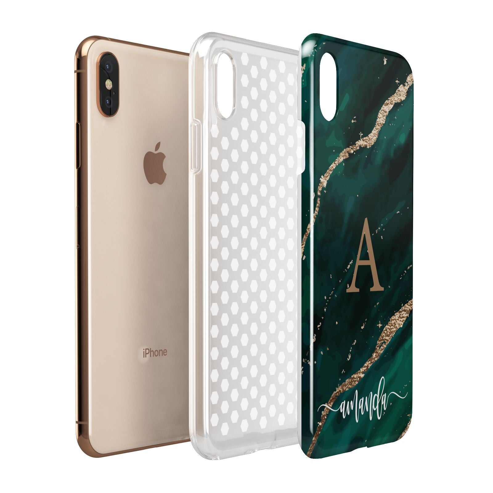 Green Marble Apple iPhone Xs Max 3D Tough Case Expanded View