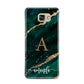 Green Marble Samsung Galaxy A7 2016 Case on gold phone