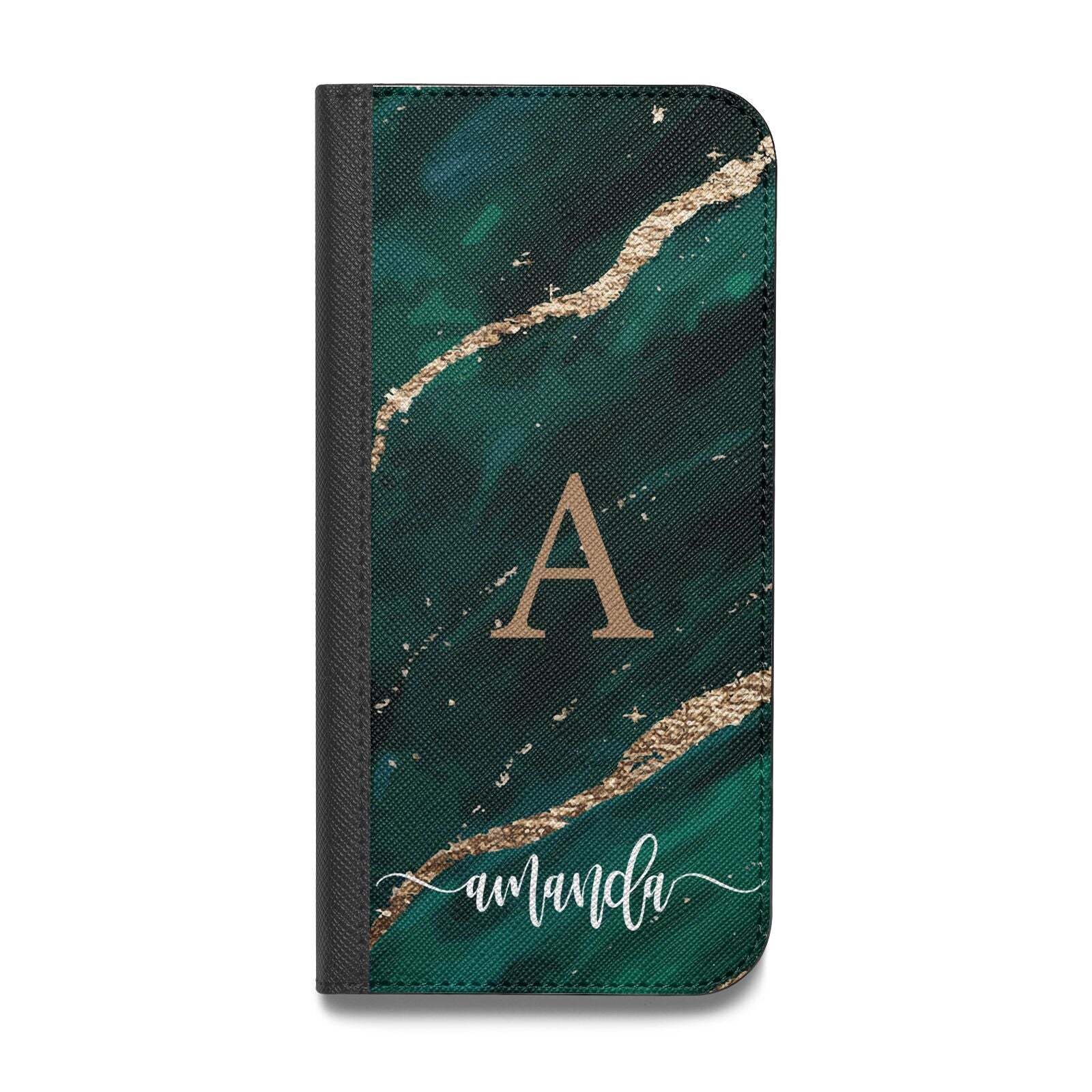 Green Marble Vegan Leather Flip Samsung Case