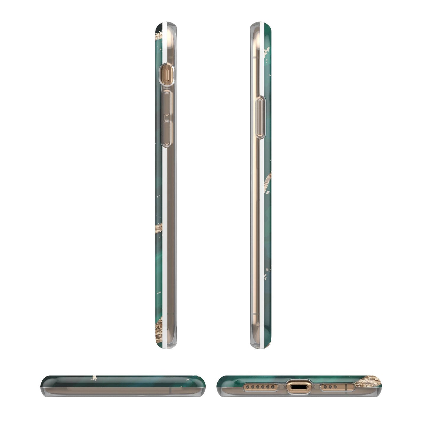 Green Marble iPhone 11 3D Tough Case Angle Images