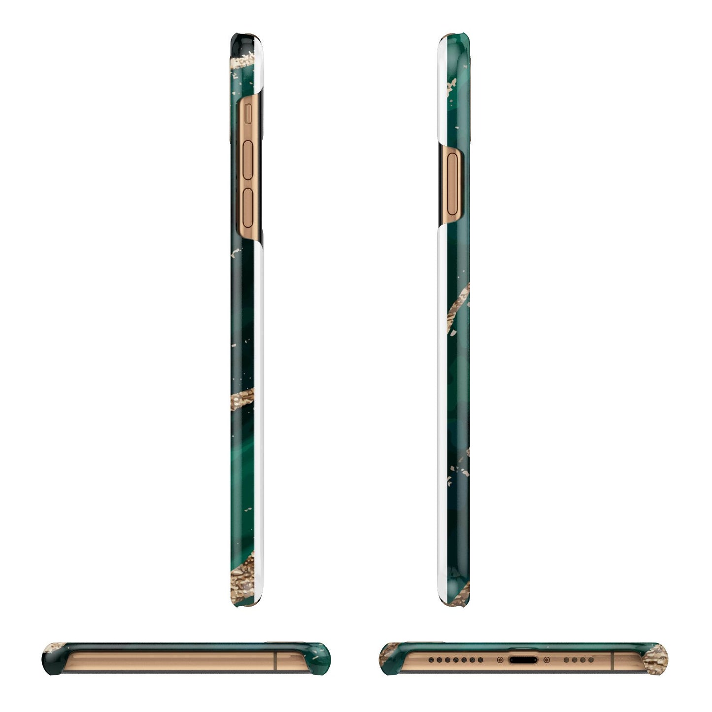 Green Marble iPhone 11 Pro Max 3D Snap Case Angle Images