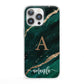 Green Marble iPhone 13 Pro Clear Bumper Case