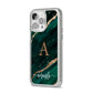 Green Marble iPhone 14 Pro Max Glitter Tough Case Silver Angled Image