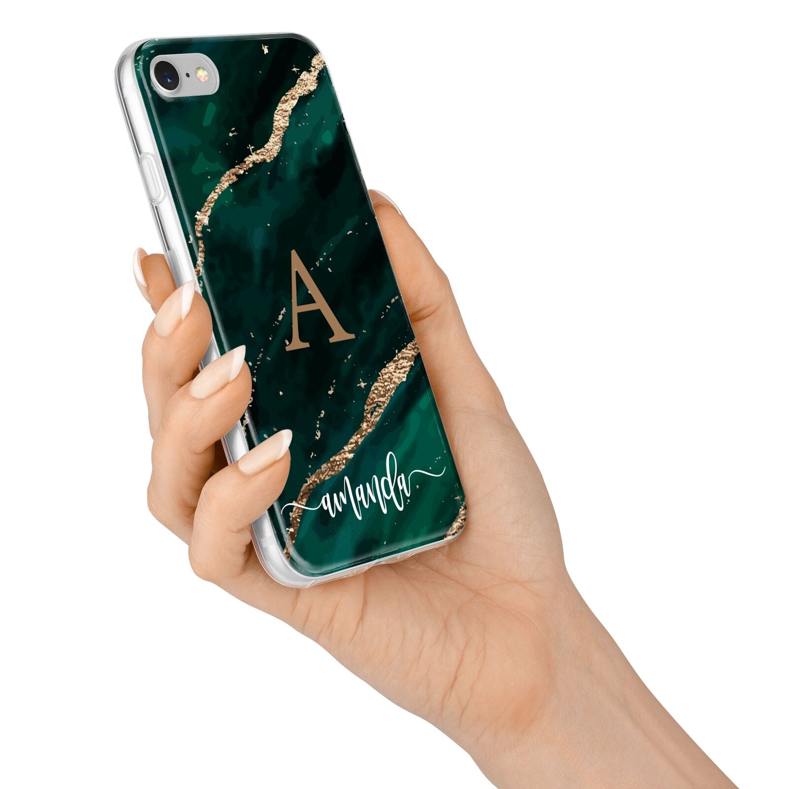 Green Marble iPhone 7 Bumper Case on Silver iPhone Alternative Image