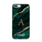 Green Marble iPhone 7 Plus Bumper Case on Silver iPhone