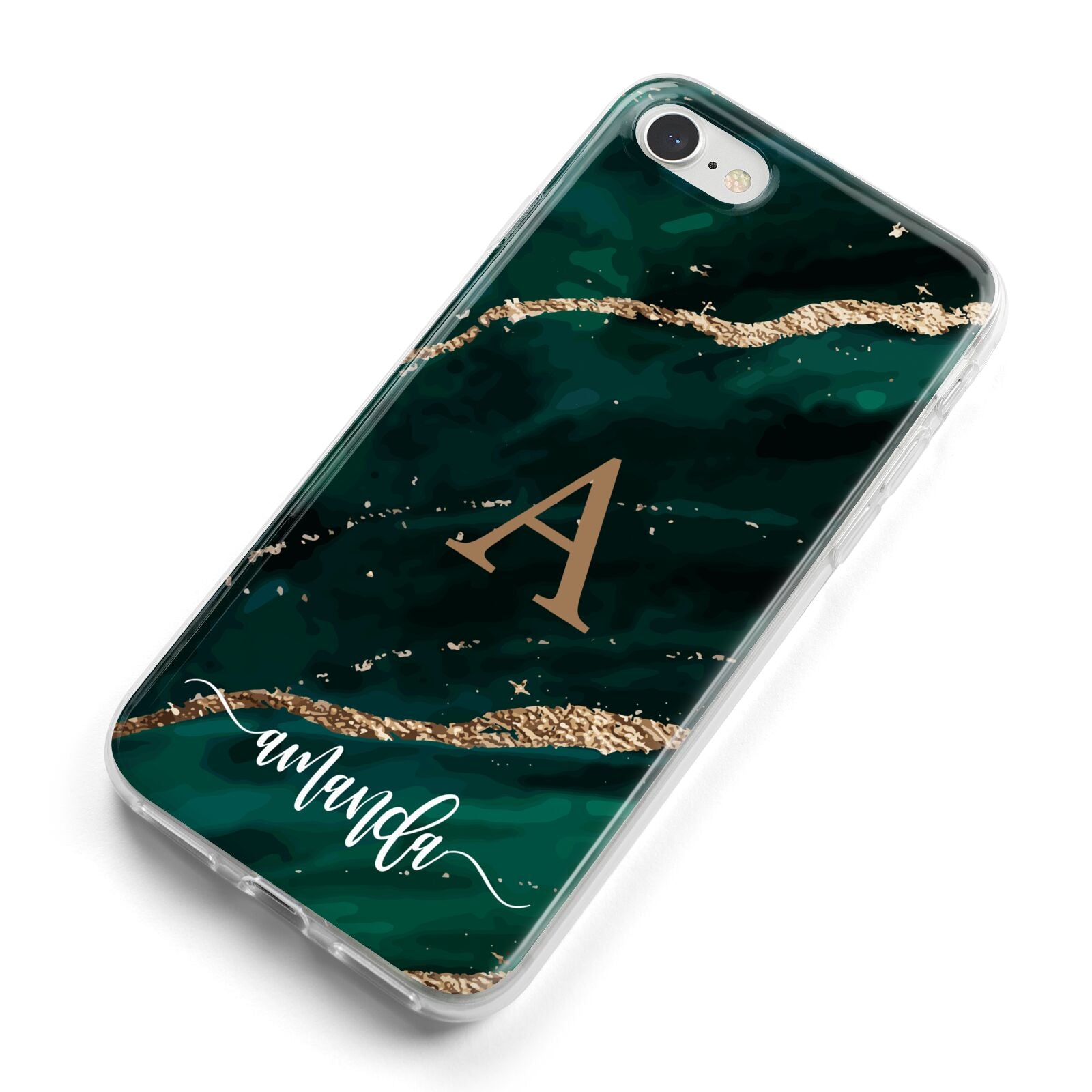 Green Marble iPhone 8 Bumper Case on Silver iPhone Alternative Image