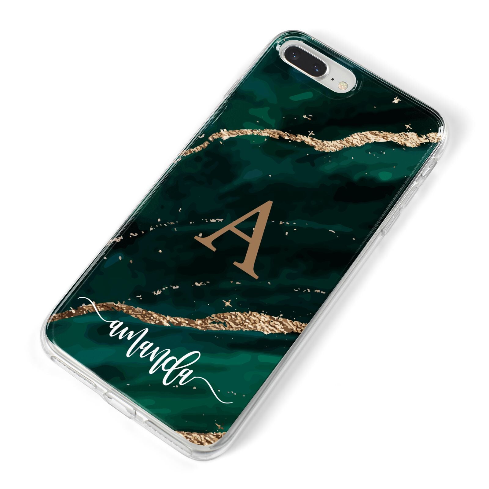 Green Marble iPhone 8 Plus Bumper Case on Silver iPhone Alternative Image