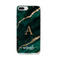 Green Marble iPhone 8 Plus Bumper Case on Silver iPhone