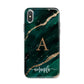 Green Marble iPhone X Bumper Case on Silver iPhone Alternative Image 1