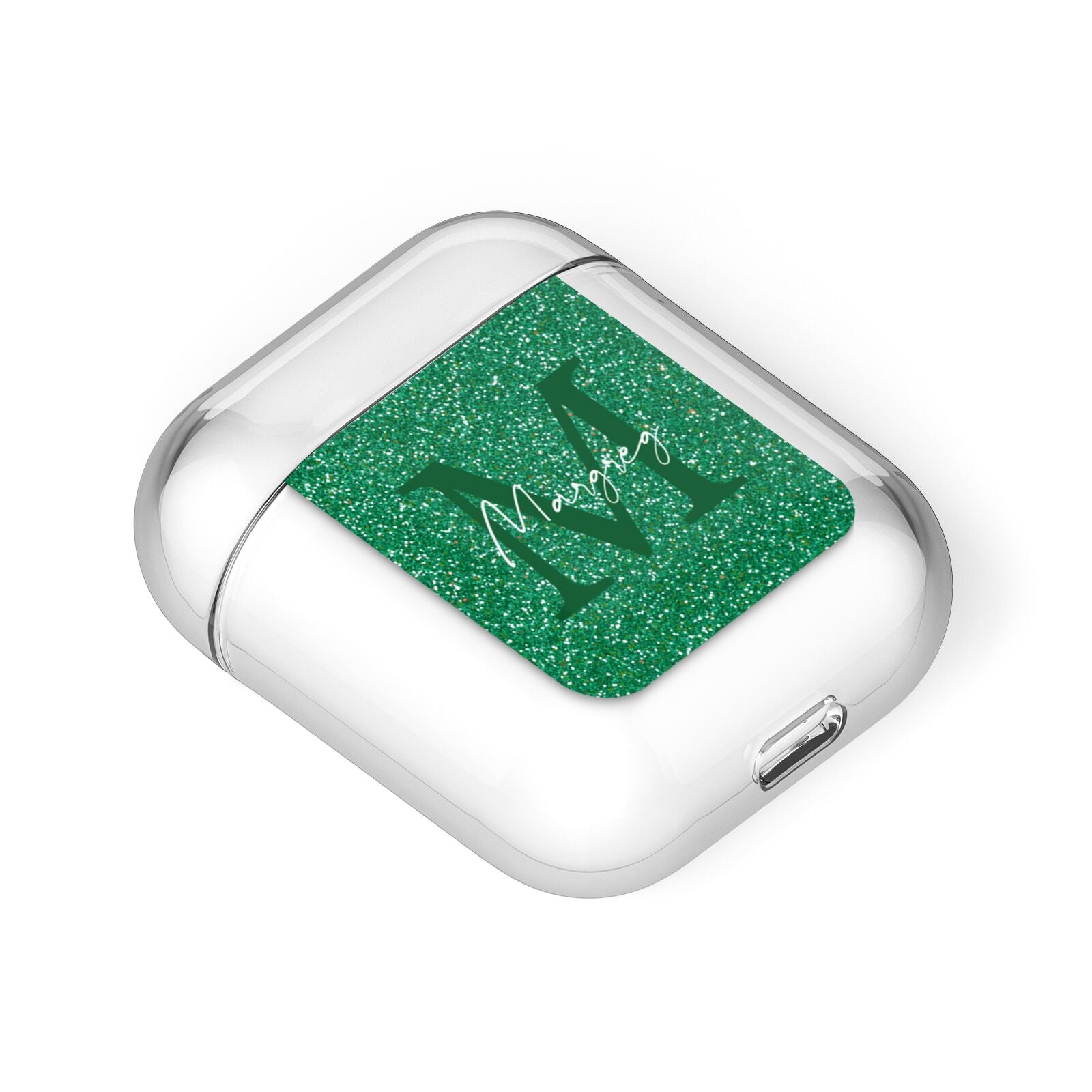 Green Monogram AirPods Case Laid Flat