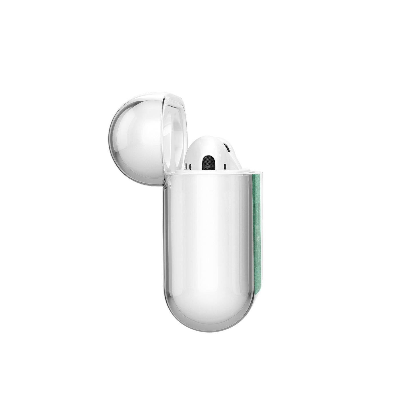 Green Monogram AirPods Case Side Angle