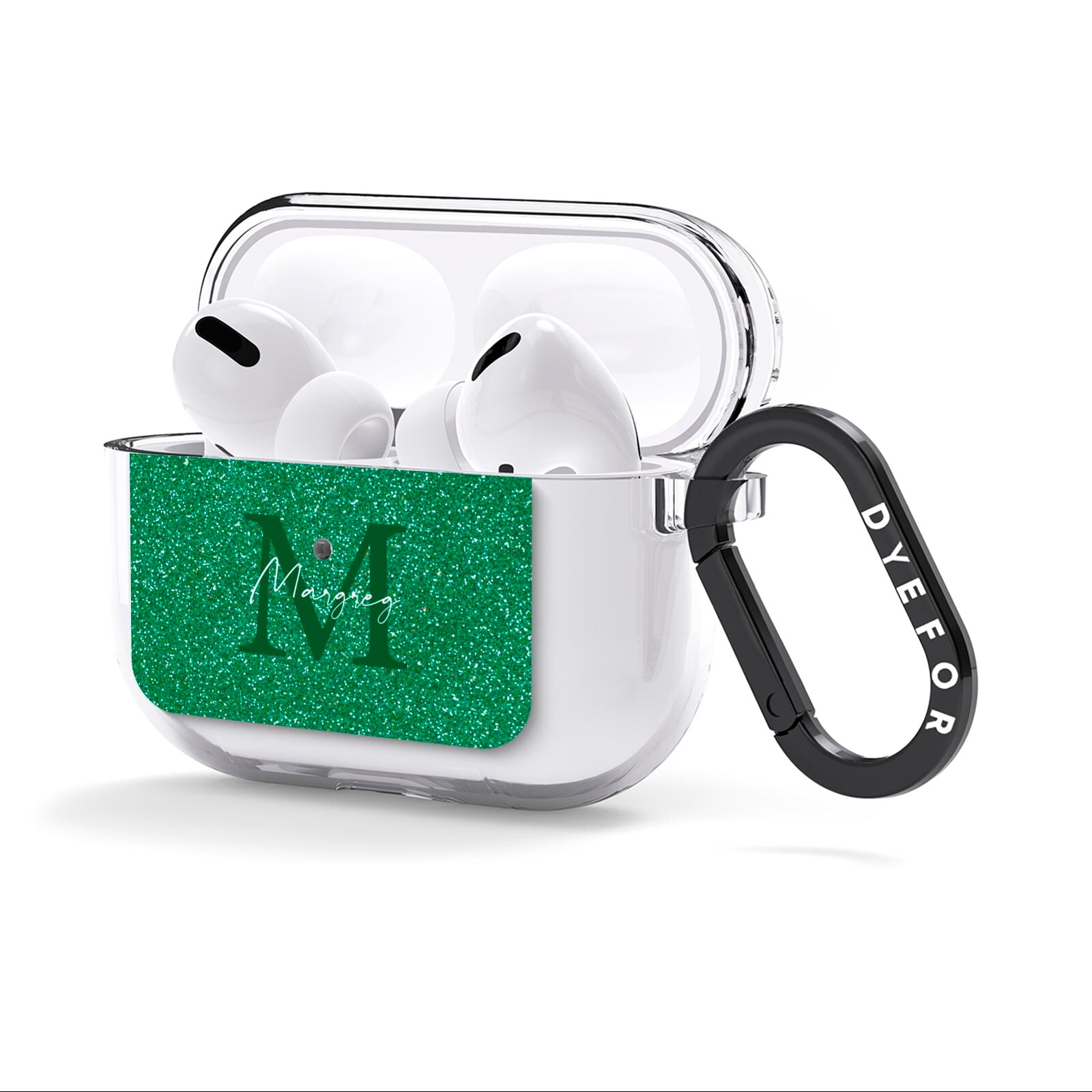Green Monogram AirPods Clear Case 3rd Gen Side Image