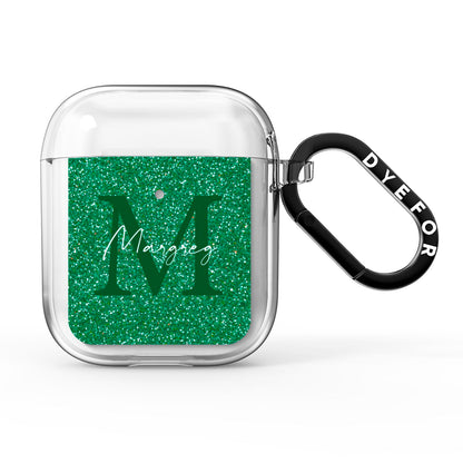 Green Monogram AirPods Clear Case