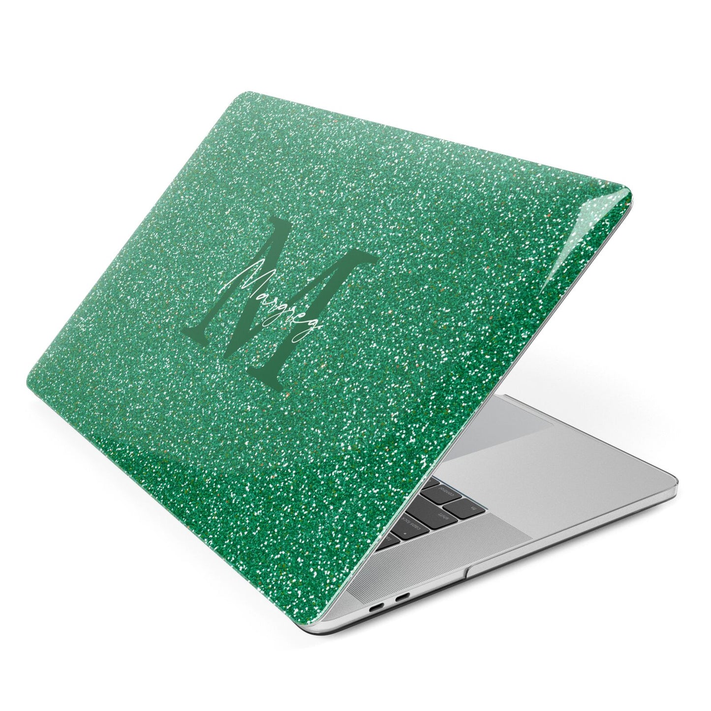 Green Monogram Apple MacBook Case Side View