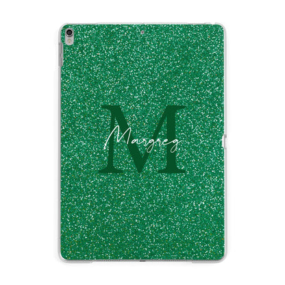 Green Monogram Apple iPad Silver Case