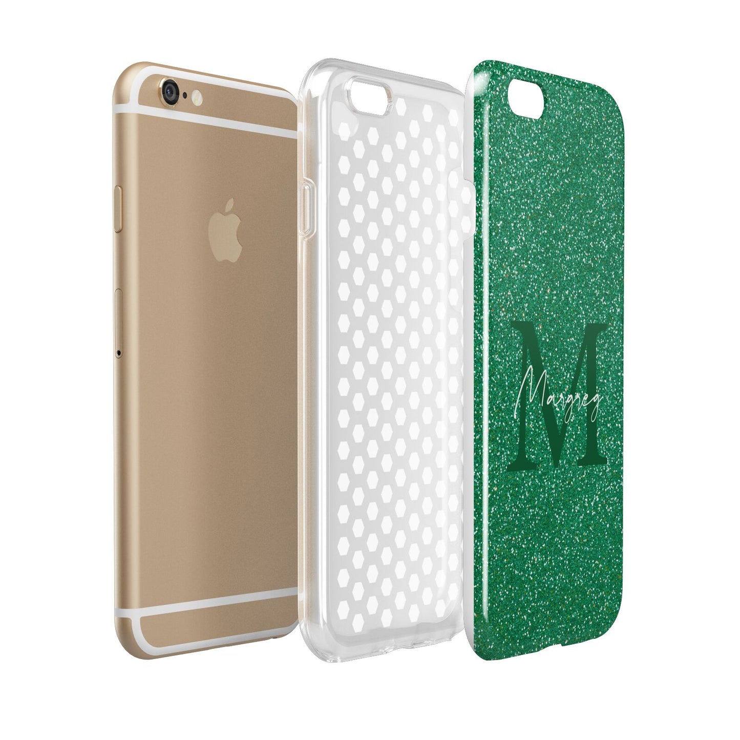 Green Monogram Apple iPhone 6 3D Tough Case Expanded view