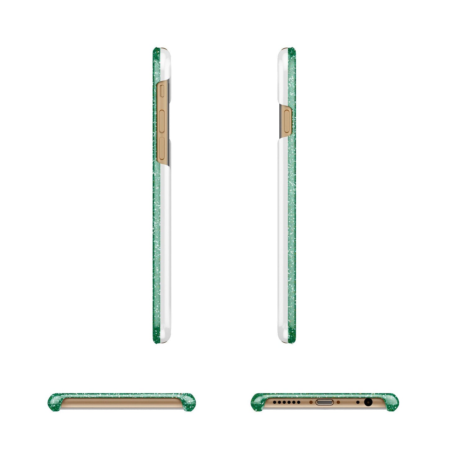 Green Monogram Apple iPhone 6 3D Wrap Snap Case Angled Images