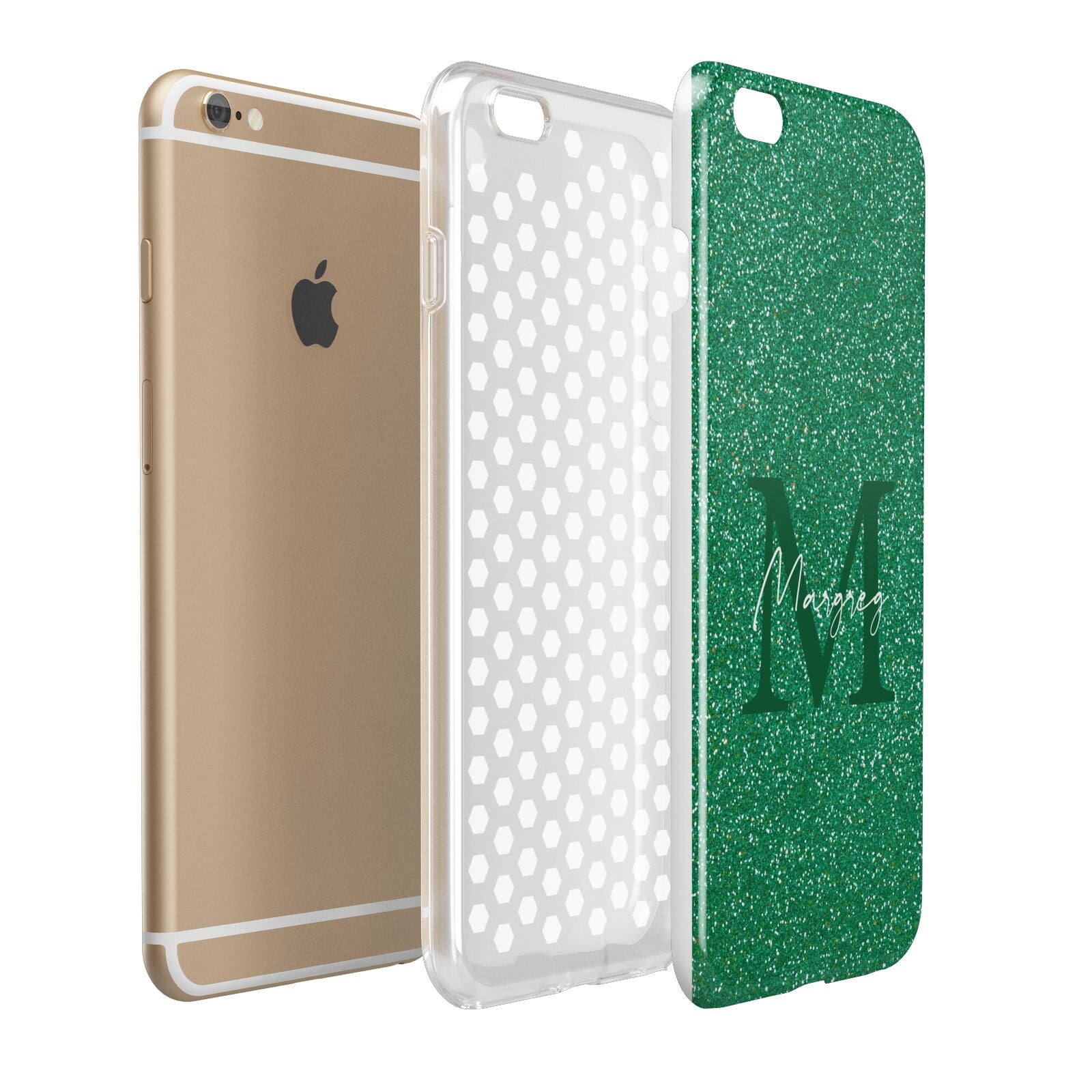Green Monogram Apple iPhone 6 Plus 3D Tough Case Expand Detail Image