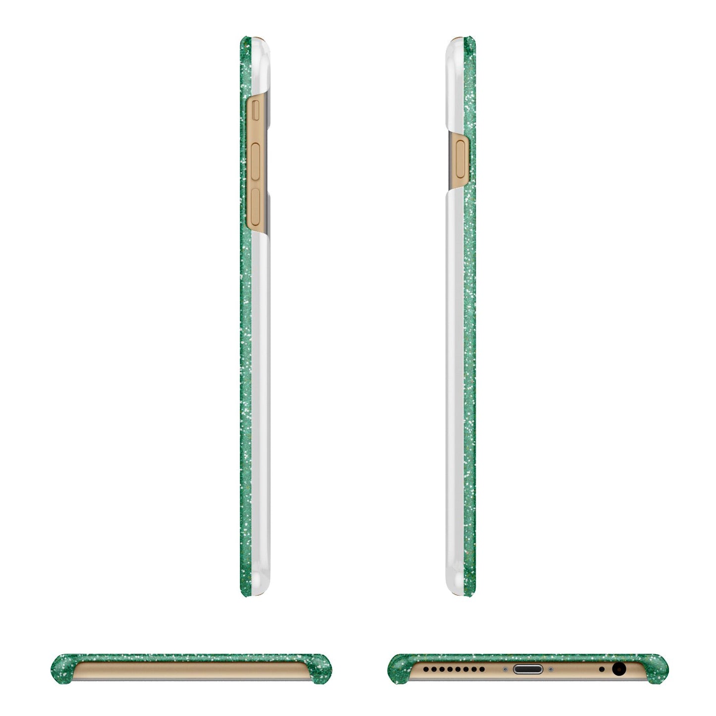 Green Monogram Apple iPhone 6 Plus 3D Wrap Snap Case Angled Images