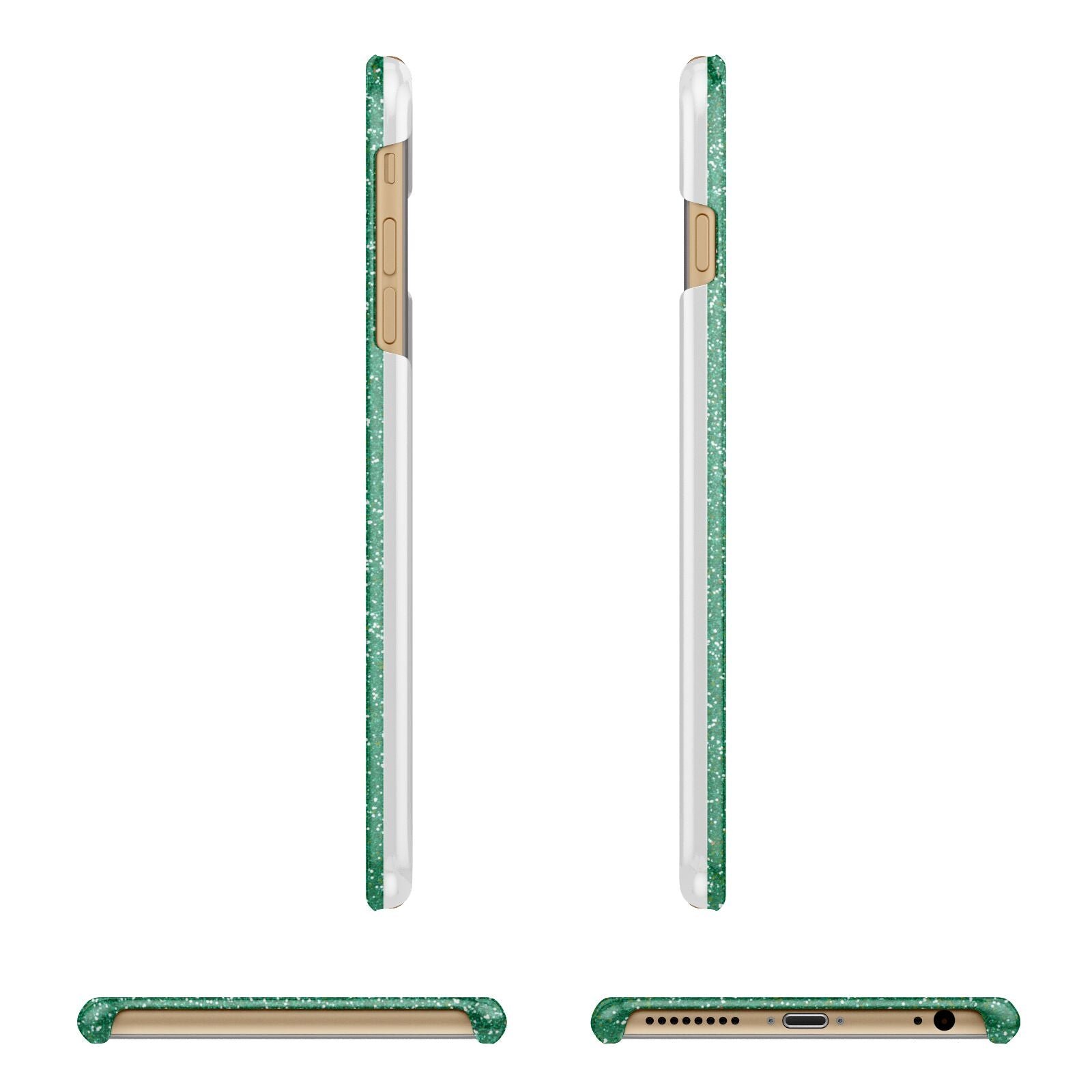 Green Monogram Apple iPhone 6 Plus 3D Wrap Snap Case Angled Images