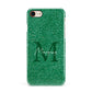 Green Monogram Apple iPhone 7 8 3D Snap Case