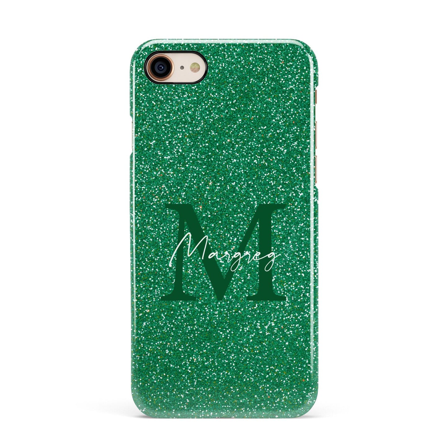 Green Monogram Apple iPhone 7 8 3D Snap Case