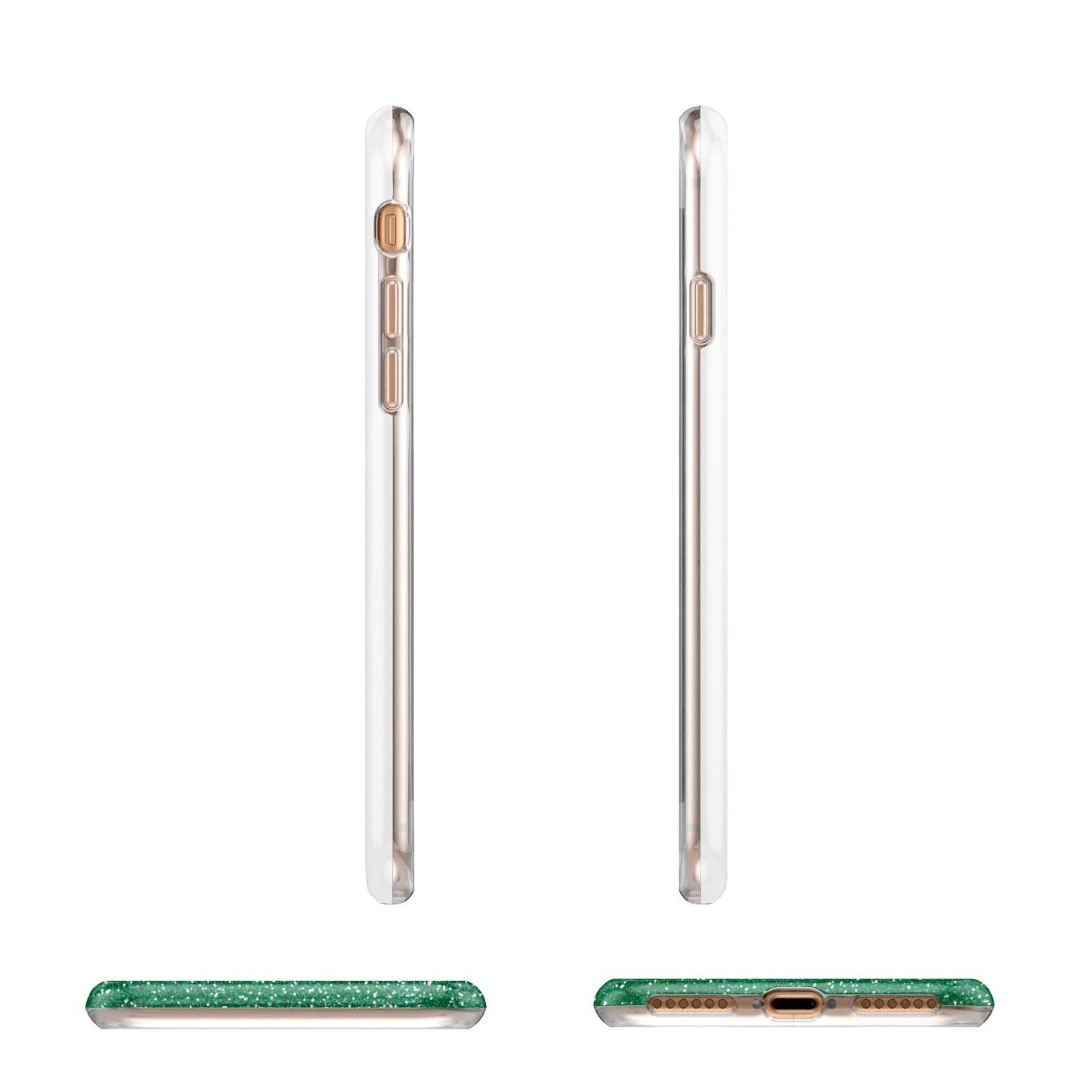 Green Monogram Apple iPhone 7 8 3D Wrap Tough Case Alternative Image Angles