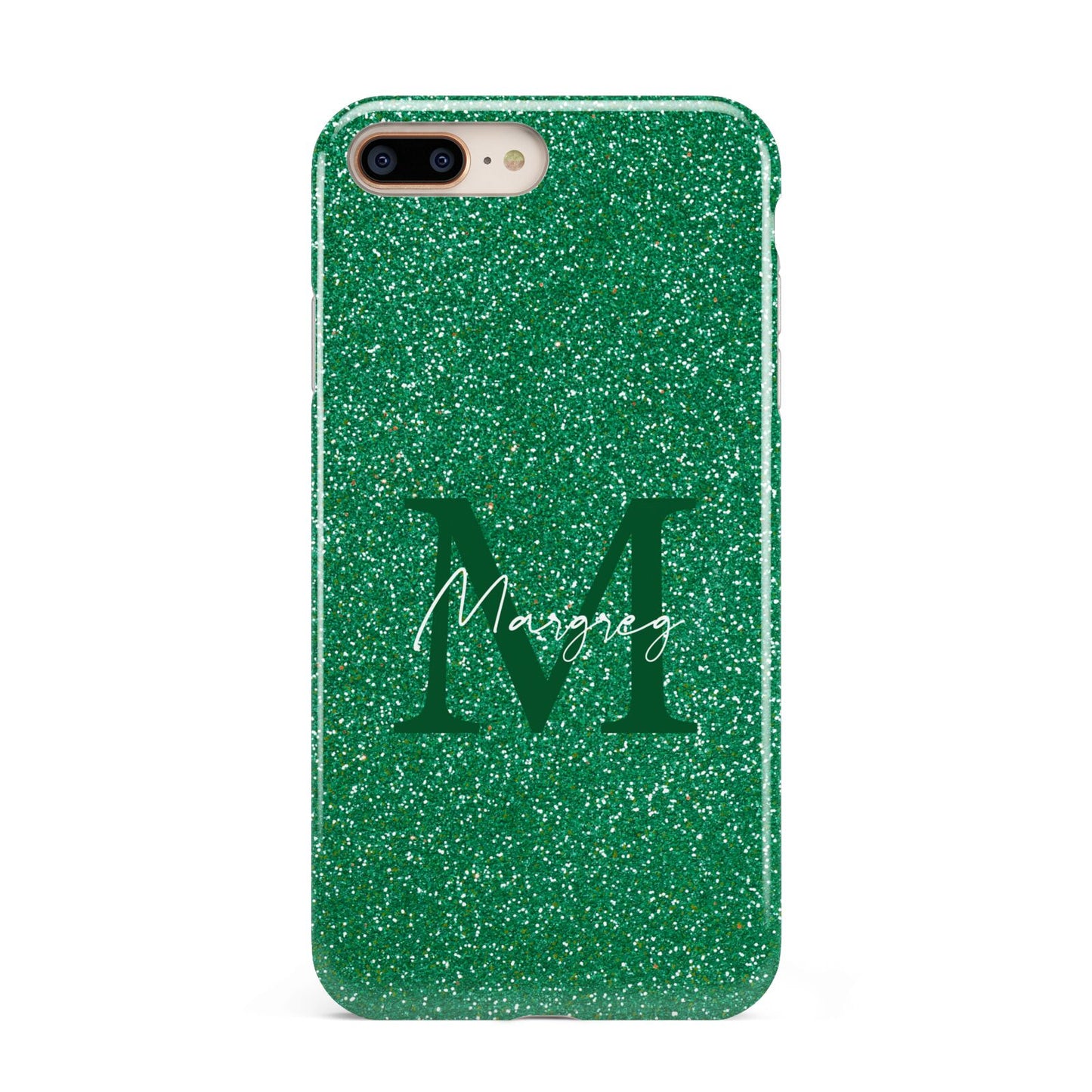 Green Monogram Apple iPhone 7 8 Plus 3D Tough Case