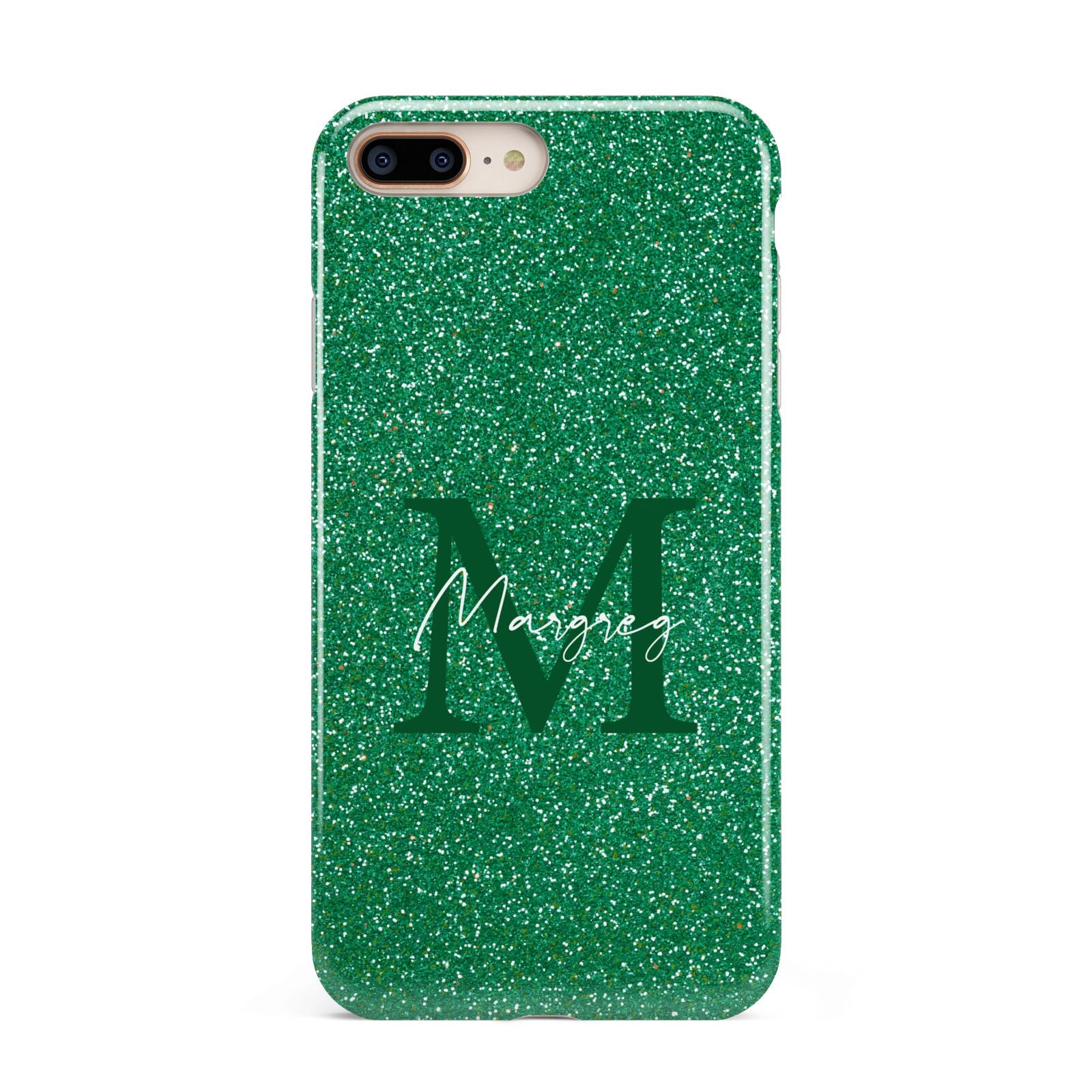 Green Monogram Apple iPhone 7 8 Plus 3D Tough Case