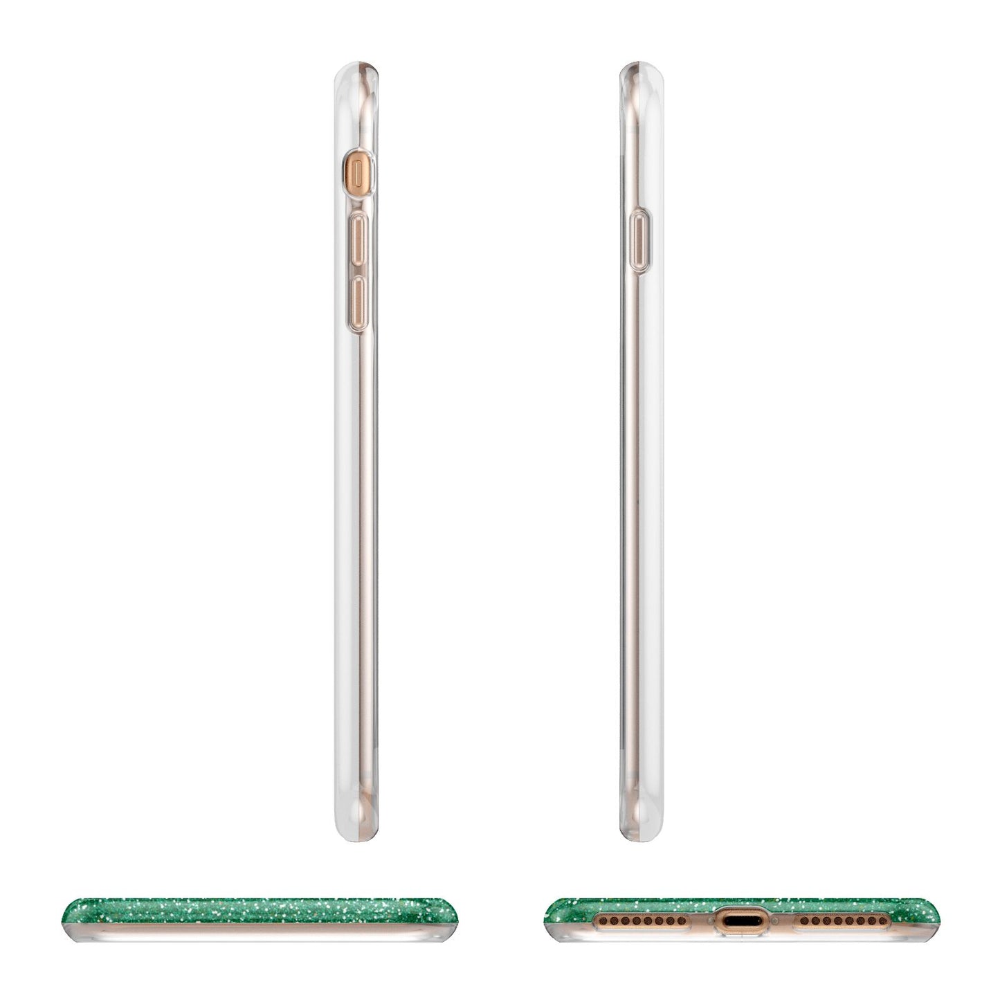 Green Monogram Apple iPhone 7 8 Plus 3D Wrap Tough Case Alternative Image Angles