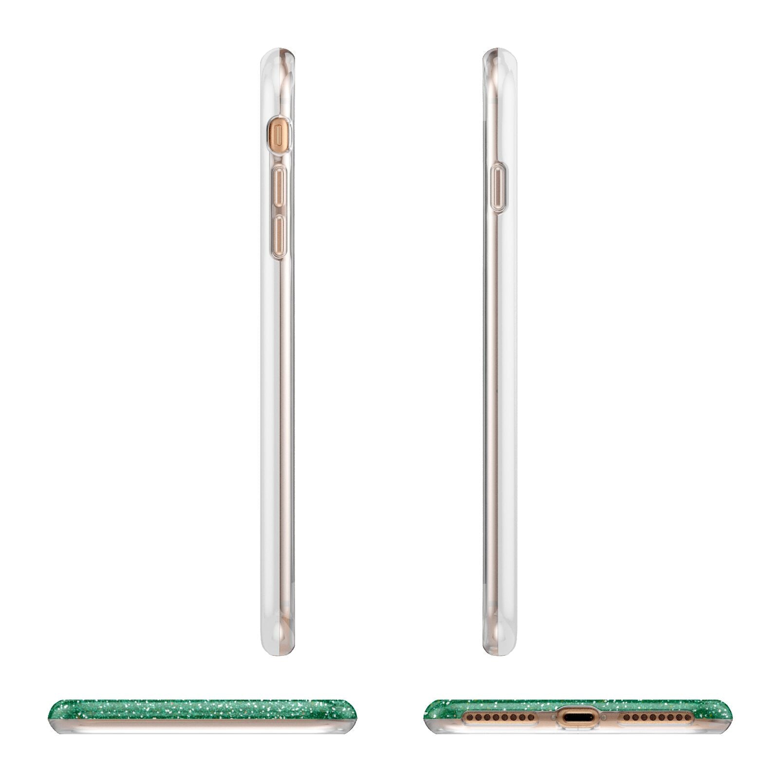 Green Monogram Apple iPhone 7 8 Plus 3D Wrap Tough Case Alternative Image Angles