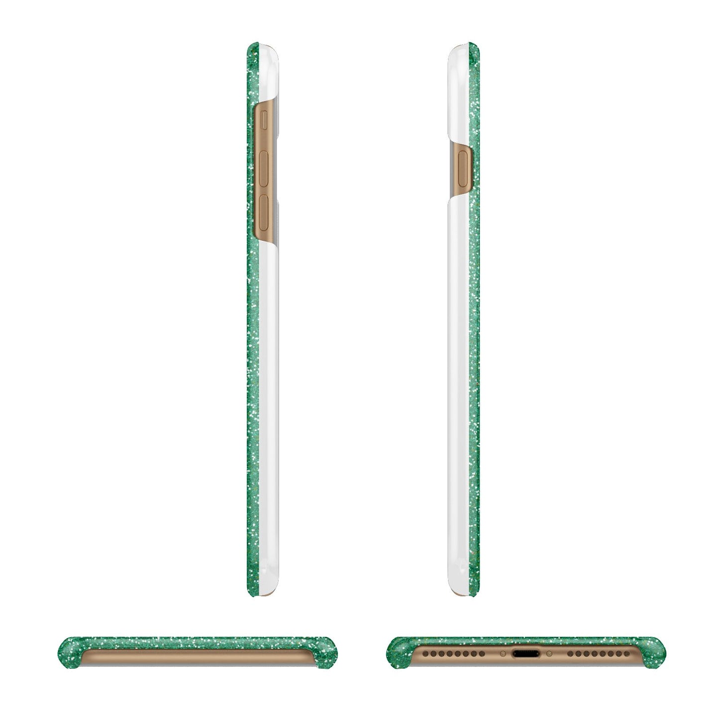 Green Monogram Apple iPhone 7 Plus 3D Wrap Snap Case Angled Images