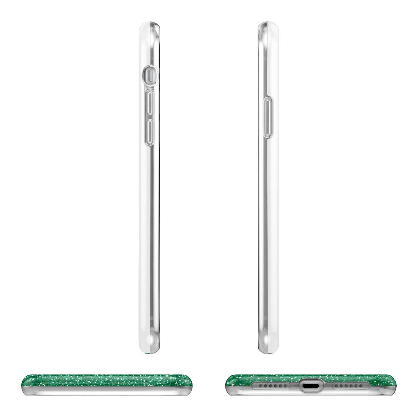 Green Monogram Apple iPhone XR in White with 3D Wrap Tough Case Alternative Image Angles