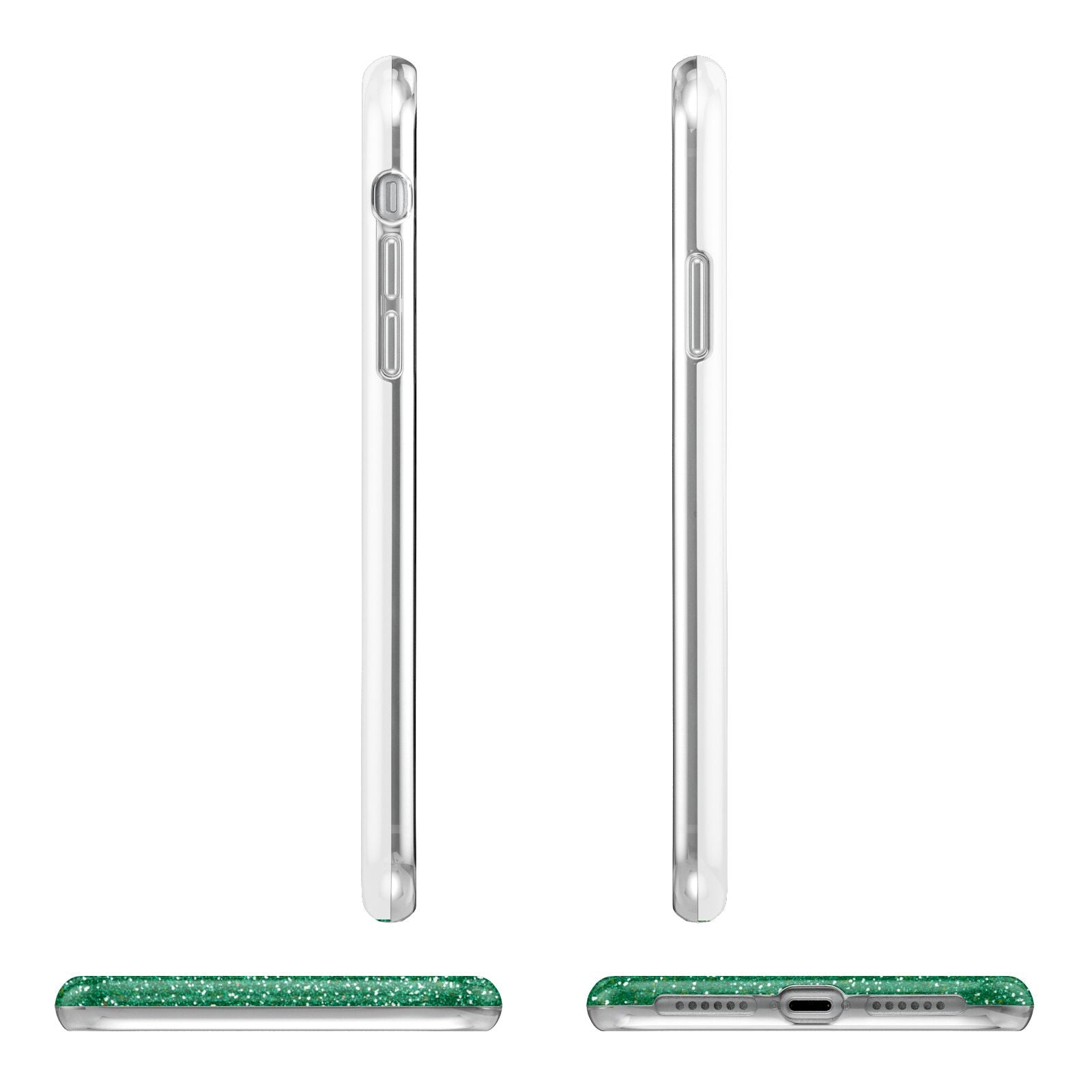 Green Monogram Apple iPhone XR in White with 3D Wrap Tough Case Alternative Image Angles