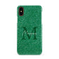 Green Monogram Apple iPhone XS 3D Snap Case