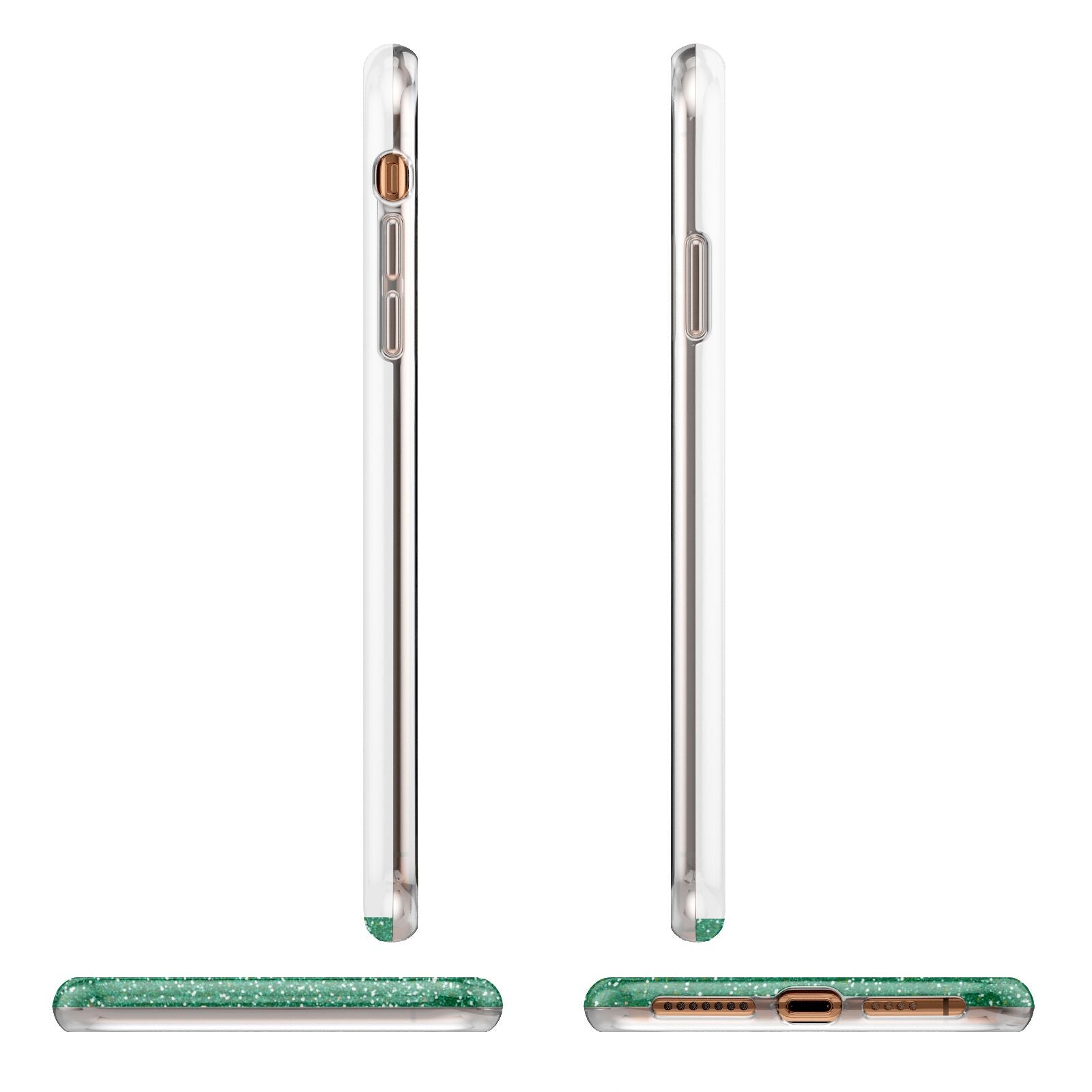 Green Monogram Apple iPhone XS Max 3D Wrap Tough Case Alternative Image Angles