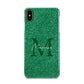 Green Monogram Apple iPhone Xs Max 3D Snap Case