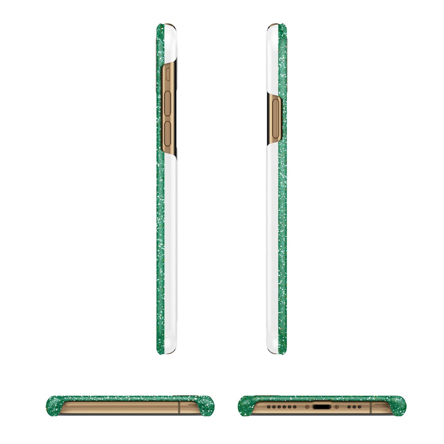 Green Monogram iPhone 11 3D Snap Case Angle Images