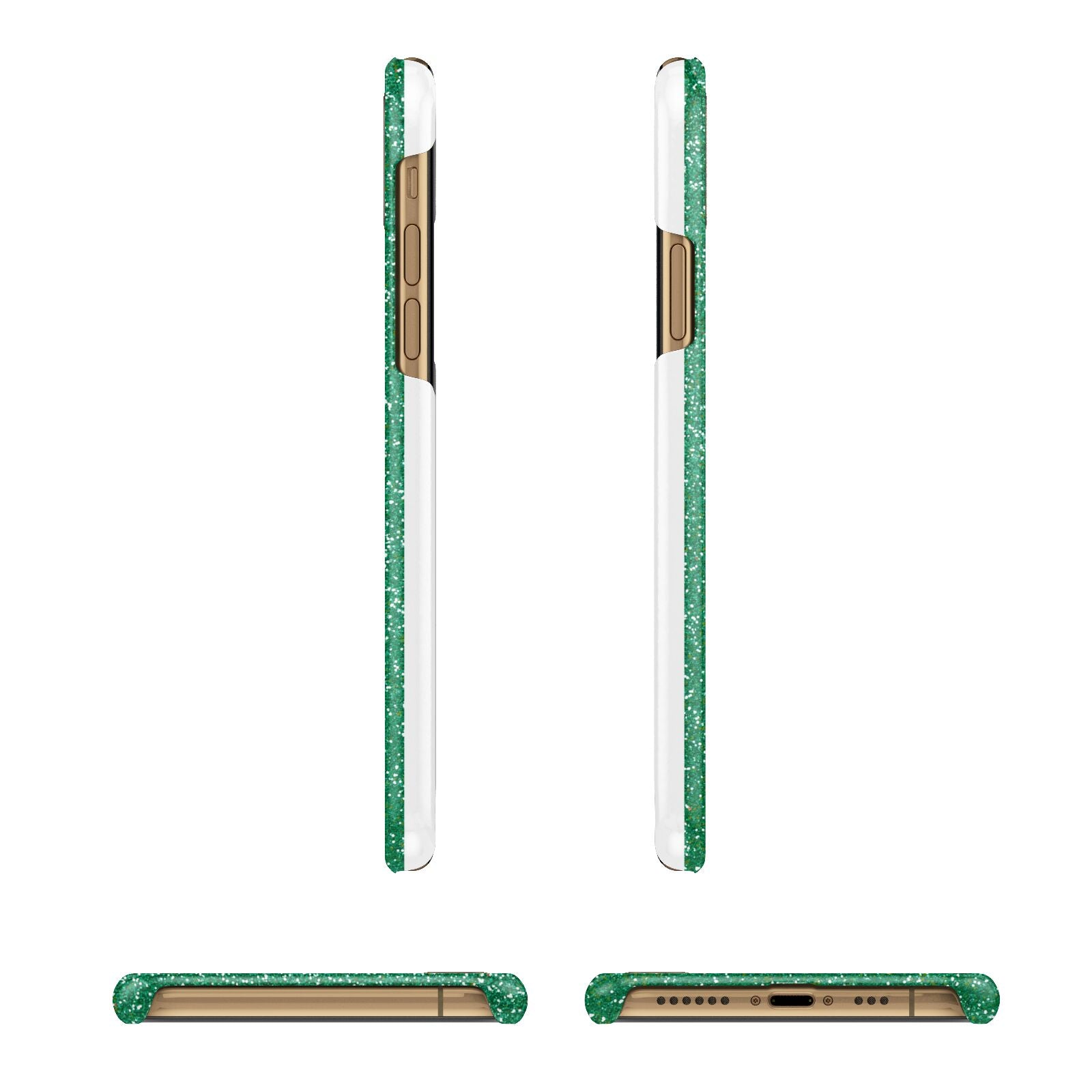 Green Monogram iPhone 11 3D Snap Case Angle Images