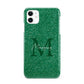 Green Monogram iPhone 11 3D Snap Case
