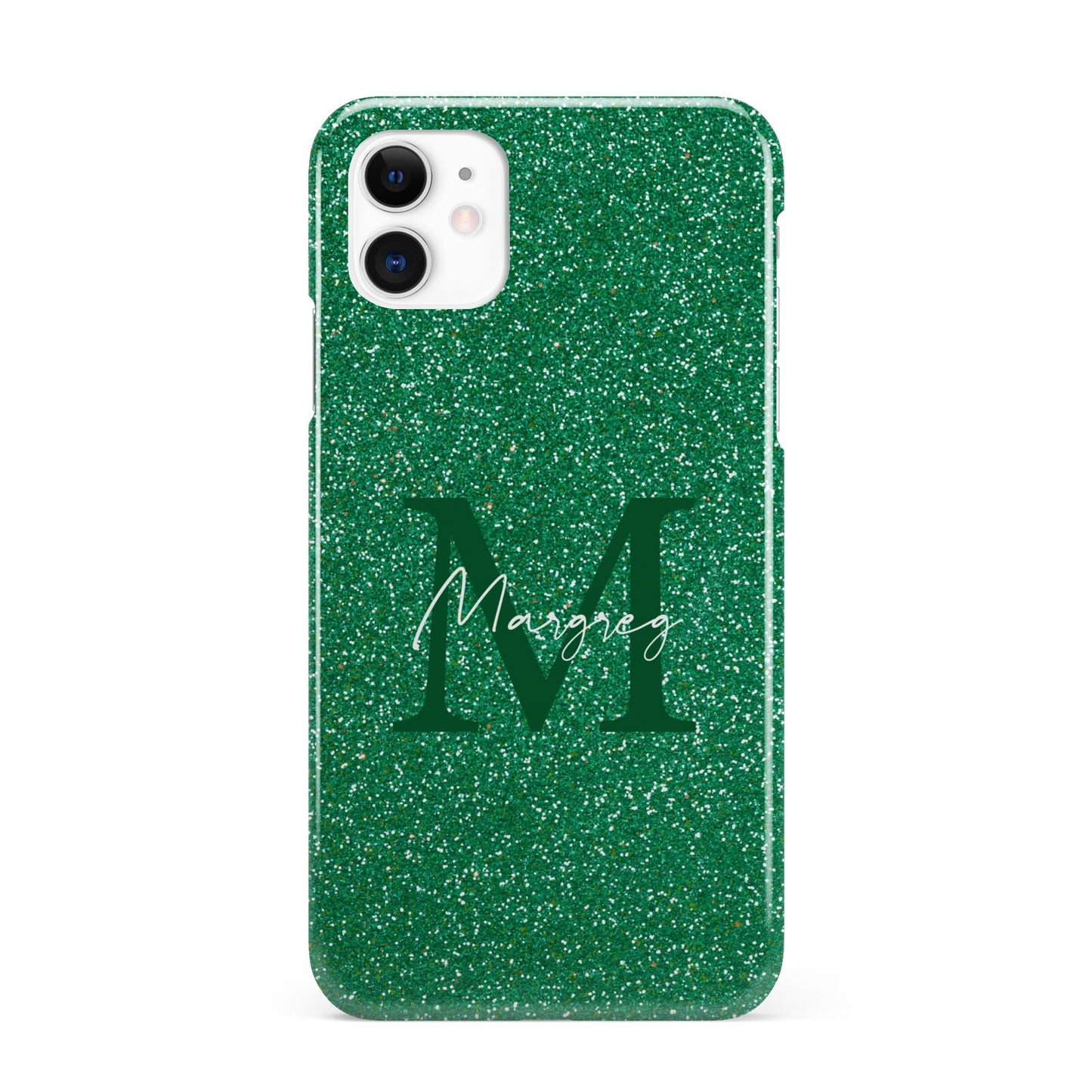 Green Monogram iPhone 11 3D Snap Case
