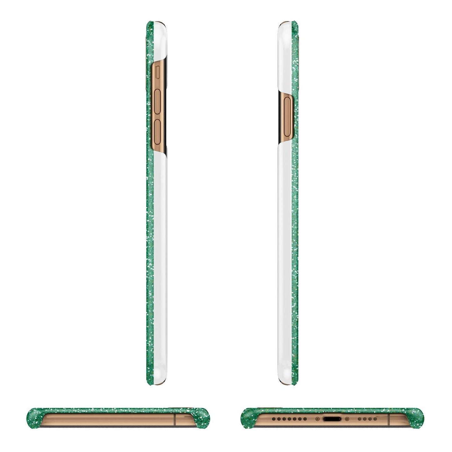 Green Monogram iPhone 11 Pro Max 3D Snap Case Angle Images