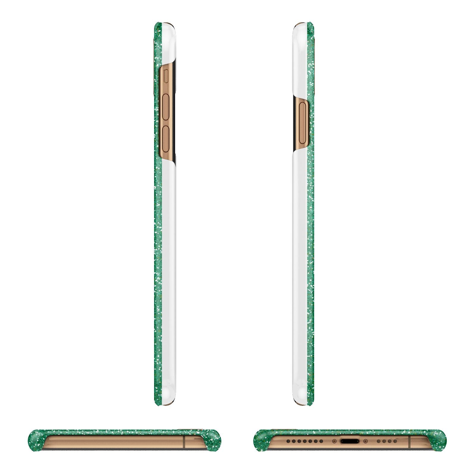 Green Monogram iPhone 11 Pro Max 3D Snap Case Angle Images