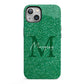 Green Monogram iPhone 13 Full Wrap 3D Tough Case