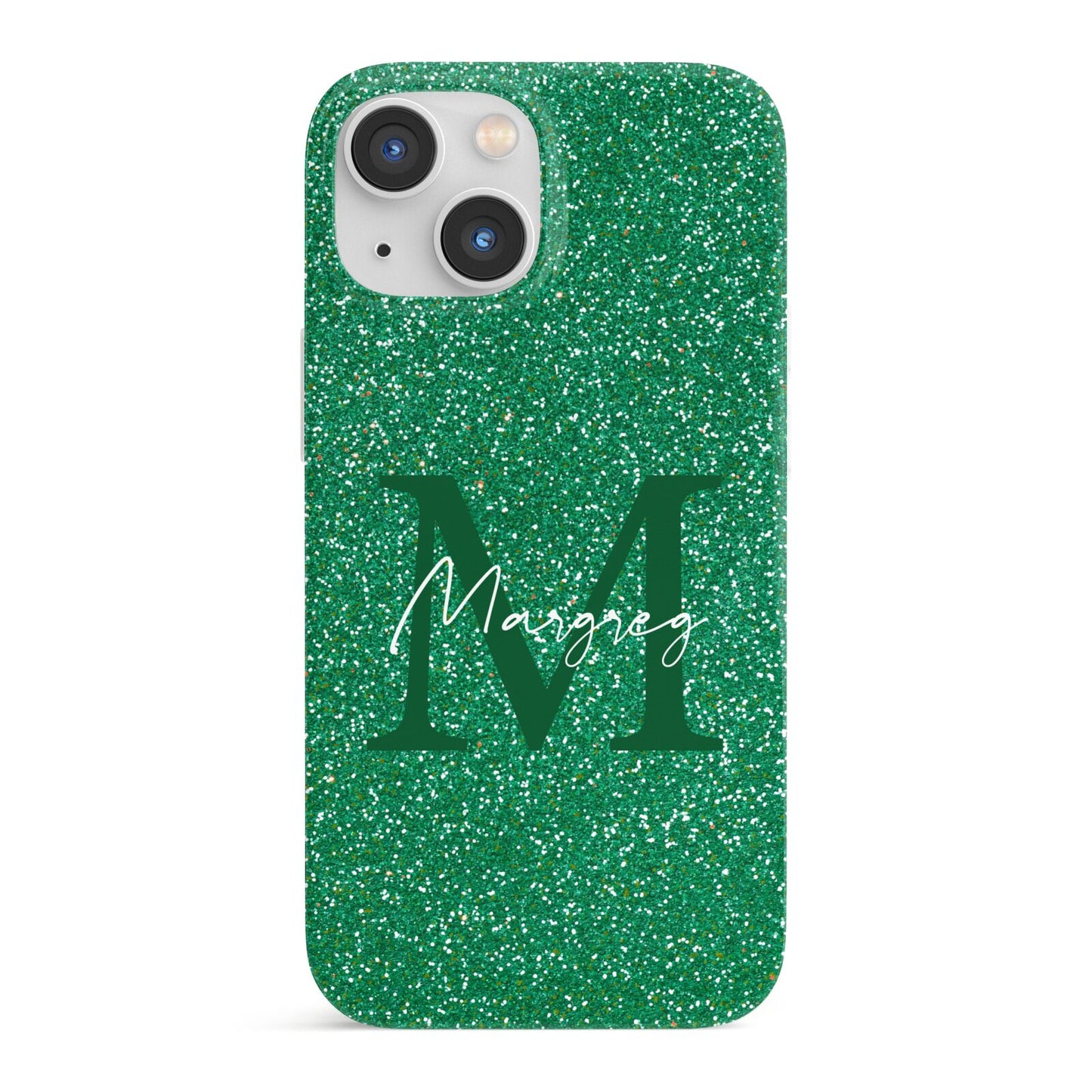 Green Monogram iPhone 13 Mini Full Wrap 3D Snap Case